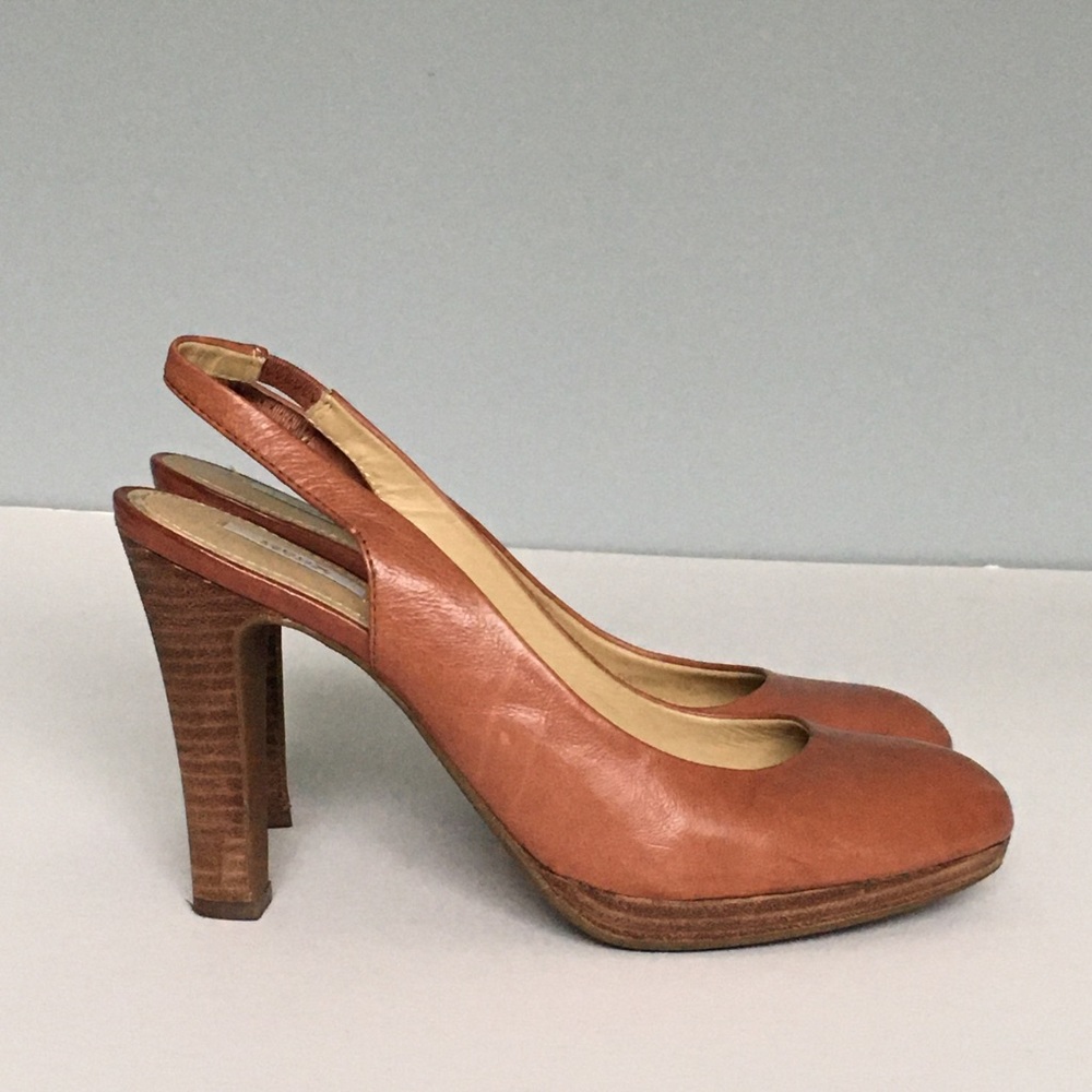 Geox open heel leather pumps